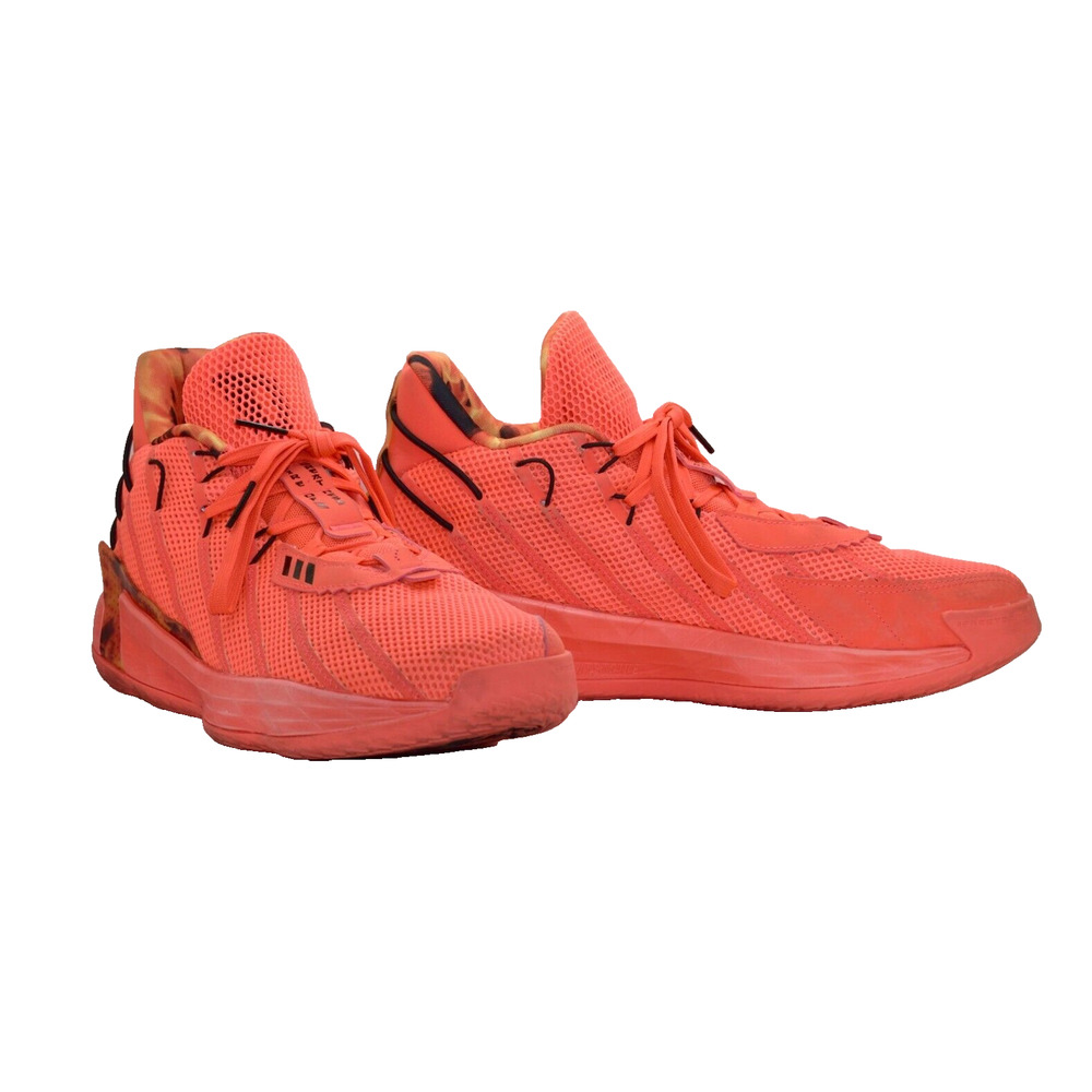 B5 Auth ADIDAS Dame 7 Fire Of Greatness Solar Red Neon Shoes FX7439 Size 12